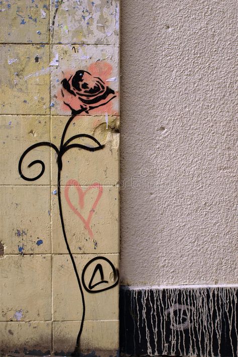 Graffiti Rose. Stencil Graffiti Rose on an Inner City Wall , #spon, #Rose, #Graffiti, #Stencil, #Wall, #City #ad Rose Graffiti, Graffiti Rose, City Graffiti, Graffiti Stencil, Graffiti Flowers, Stencil Graffiti, Rose Stencil, Rose Street, Stencil Wall