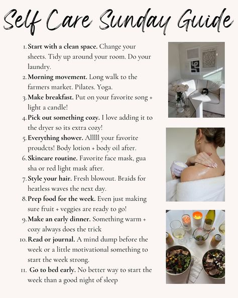 Your guide to the perfect self care Sunday 😌🫶 #selfcaresunday #selfcaresundays #selfcarerituals #pamperroutine #thatgirlaesthetic #pinterestaesthetic Sunday Care Routine, Self Care Sundays, Self Care Schedule, Sunday Self Care, 2025 Manifestation, Cold Showers, Self Care Sunday, Sunday Reset, Sunday Routine