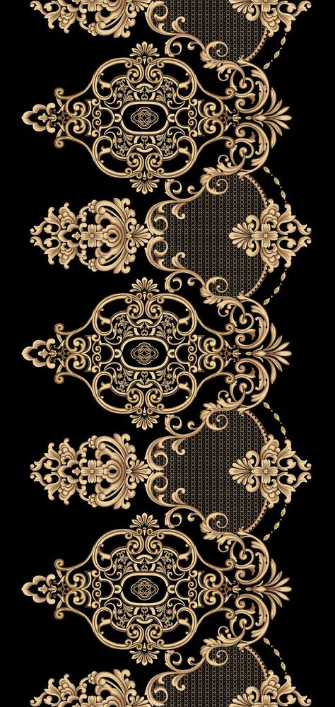 Pin On Digital Border Design 16B Digital Border Design, Chunri Design, Baroque Border, Motif Baroque, Paisley Border, Digital Border, Beautiful Flower Drawings, Ornament Drawing, Baroque Ornament