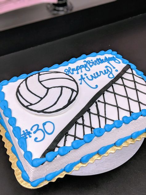 Volleyball Sheet Cake Ideas, Volleyball Sheet Cake, Volleyball Cake Design, Haikyu Cake Ideas, Volleyball Themed Cake, Volleyball Cake Ideas, Volleyball Desserts, Volleyball Birthday Party Ideas, Cake Volleyball