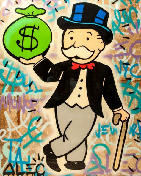 Monopoly The Dandy By Alec Monopoly, Original #mixedmedia on #canvas. #Alecmonopoly #money #popart Mr Monopoly Art, Marvel Canvas Art, Captain America Canvas, Chanel Canvas Art, Basketball Canvas Art, Monopoly Art, Balloon Canvas Art, Mr Monopoly, Marvel Canvas