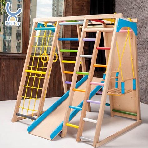 Baby Indoor Playground, Pickler Triangle, Playground Backyard Diy, Climbing Toys For Toddlers, Toddler Climbing Toys, Toddler Garden, Diy Kids Playground, Homeschool Room Design, Toddler Gym