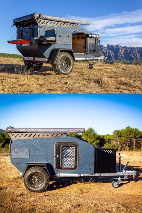 Dropy all-terrain teardrop micro-camper Micro Camper Trailers, Diy Teardrop Trailer, Offroad Trailer, Teardrop Caravan, Homemade Camper, Camper Build, Rv Holiday, Kitchen Setup, Camp Gear