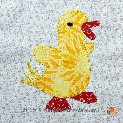 Free Quilt Pattern: Barnyard Dash BOM Duck Quilt, Barnyard Bash, The Barnyard, Animal Quilts, Baby Ducks, Applique Pattern, Crib Quilt, The Duck, Free Quilting