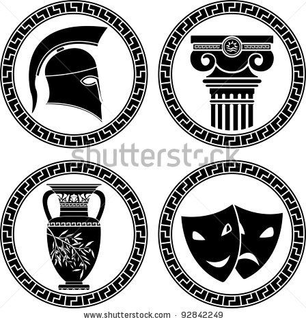 Grecian Cultural Icons Ancient Vase, Spartan Tattoo, Greek Pattern, Ancient Greek Art, Rome Antique, Greek Vases, Greek Design, Roman Sculpture, Greek Tattoos