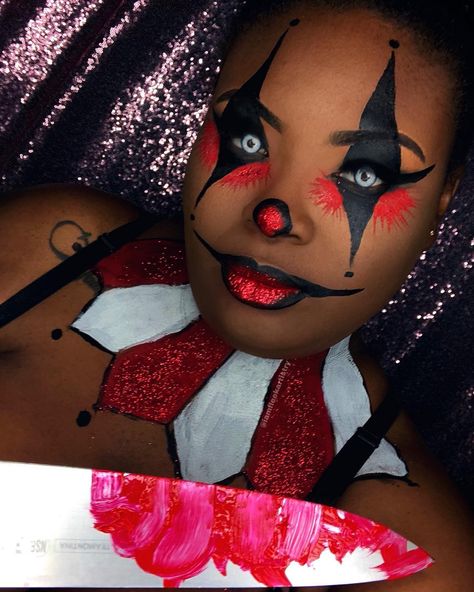 Shelby Miller on Instagram: ��“Killer Clown 🔪 #halloweenmakeup #jamaicanmakeupartist #halloween #killerclown #makeupforblackwomen #ilovemakeup #blackwomen…” Killer Clown Makeup Women, Killer Clown Makeup, Shelby Miller, Halloween Duo, Killer Clown, Clown Halloween, Cute Halloween Makeup, Halloween Autumn, Halloween Inspo