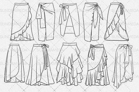 Interesting Skirt Designs, Logo Stationery, Stamps Design, Procreate Stamp Brushes, Flat Drawings, Fashion Illustrations Techniques, Ipad Procreate, Fashion Drawing Sketches, Procreate Stamps