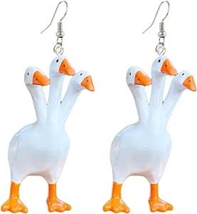 Cute Goose, Weird Earrings, Pet Jewelry, Interesting Animals, Lovely Animals, Funky Earrings, Mother Birthday Gifts, Earring Crafts, Animal Fashion