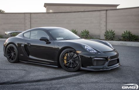 Mean Black Porsche Cayman Wearing Custom Body Kit 2006 Porsche Cayman S, Porsche Cayman 981, Blacked Out Cars, Custom Body Kits, Porsche 987, Porsche Cayman S, Bmw Black, Custom Porsche, Black Porsche