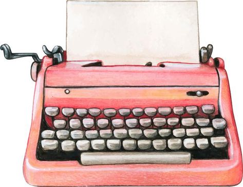 Watercolor Typewriter, Pink Typewriter, Light Pink Paint, Watercolor Pattern Background, Watercolor Splatter, Typewriter Keys, Watercolor Cute, Vintage Typewriter, Vintage Watercolor