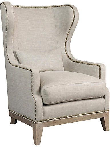 Ward Wingback Chair - Beige Linen - Lillian August White Dinning Chairs, World Market Dining Chairs, Leather Chaise Lounge Chair, Adirondack Chair Plans Free, Sitting Room Chairs, Outdoor Chair Set, Black Dining Room Chairs, Restaurant Tables And Chairs, Upholstery Fabric For Chairs