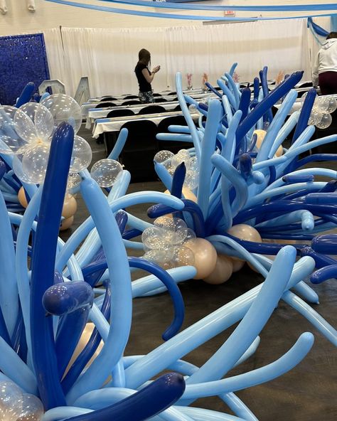 Ocean Themed Parade Float, Water Decorations Party, Under The Sea Hoco Float, Under The Sea Pep Rally, Under The Sea Decorations Prom, Under The Sea Outdoor Activities, Underwater Prom Theme, Ocean Prom Theme, Under The Sea School Decorations