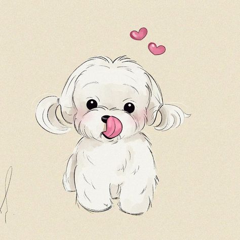 Perro Shih Tzu, Pink Wallpaper Hello Kitty, Puppy Drawing, Pumpkin Carvings Stencils, 강아지 그림, Creative Drawing Prompts, Cute Dog Pictures, Cute Animal Drawings Kawaii, Cute Canvas