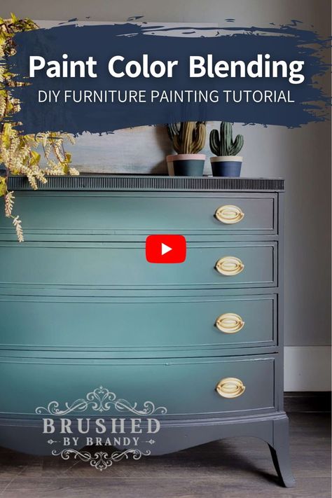 Follow along as we take mismatched furniture pieces and turn them into a matching set using coordinating paint finishes and break down the details of blending with. #greenombrefurniture #paintedfurniture How To Paint Furniture | How to Blend Chalk Paint On Furniture | Green Painted Furniture | DIY Video Tutorials | Painting Furniture For Beginners | Trending Furniture Paint Colors 2023, Painting Ideas For Dressers, Blending Chalk Paint On Furniture Videos, Ombre Dresser Diy, Blended Chalk Paint Furniture, Paint Blending Techniques Furniture, Diy Painted Bedroom Furniture Ideas, How To Blend Chalk Paint On Furniture, Green Painted Bedroom Furniture