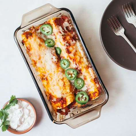 Enchiladas for Two | Food & Wine Enchiladas For Two, Food For 2, Meals For 1, Small Batch Cooking, Food For Two, Food For One, Recipes For 2, Chicken Food Recipes, Meals For 2