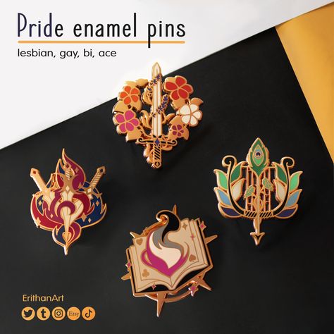 Etsy Shop Aesthetic, Bisexual Jewelry, Pride Pins, Ace Pride, Enamel Pin Collection, Backpack Pins, Pin Design, Non Binary, Cool Pins