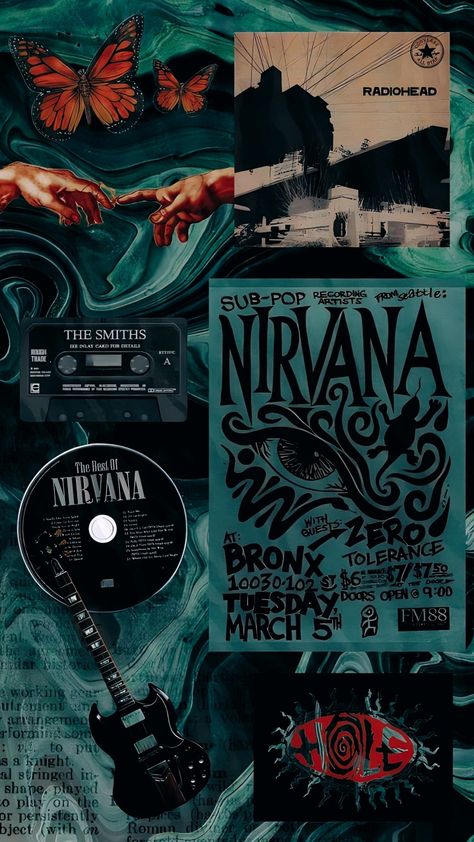 Vintage Nirvana, Dark Vintage, رعب نفسي, Witchy Wallpaper, Band Wallpapers, Grunge 90s, Trippy Wallpaper, Hippie Wallpaper, Edgy Wallpaper