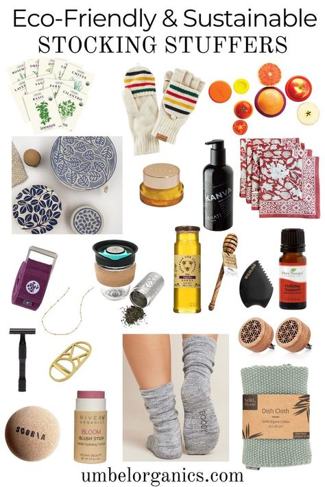 Eco-friendly stocking stuffer ideas Significant Other Gifts, Sustainable Holiday, Stocking Stuffers For Adults, Sustainable Skincare, Green Stockings, Diy Stocking Stuffers, Christmas Prep, Stocking Stuffer Ideas, Sustainable Christmas