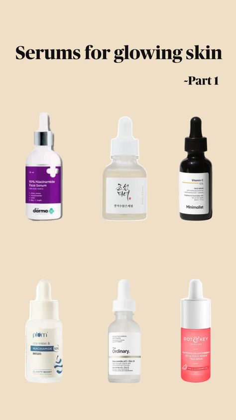 Skincare serums glowing skin Serums For Glowing Skin, Serum For Dry Skin, Acne Prone Skin Care, Glow Skincare, Vitamins For Skin, For Glowing Skin, Even Out Skin Tone, Vitamin C Serum, Perfect Skin