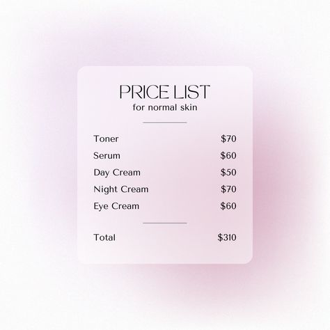 Pink Price List, Price List Template Design, Bouquet Tutorial, Skincare Selfcare, Price List Template, Business Cards And Flyers, Marketing Business Card, Canva Element, Book Labels