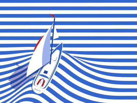 I reconstructed and animated this lovely boat illustration in 3D by the talented @Feras Sobeh Wave Boat, Boat Illustration, Animation Disney, Relaxing Gif, Motion Graphics Inspiration, Boat Building, Motion Design, Float, Sailing