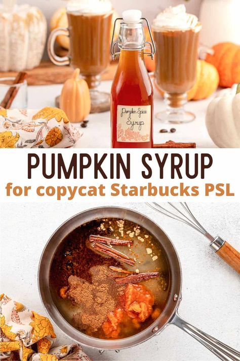 Pumpkin Spice Sauce, Pumpkin Spice Syrup Recipe, Homemade Pumpkin Spice Syrup, Homemade Pumpkin Spice Latte, Pumpkin Syrup, Starbucks Pumpkin Spice, Pumpkin Sauce, Copycat Starbucks, Homemade Pumpkin Spice