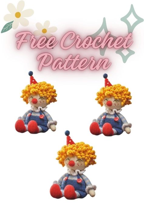 Amigurumi Sad Clown Free Crochet Pattern - Amıgurum.com Crochet Clown Pattern, Clown Crochet, Clown Crochet Pattern, Clown Pattern, Free Amigurumi Patterns, Amigurumi Free, Amigurumi Toys, Pattern Free, Amigurumi Free Pattern