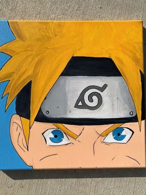 Anime Painting Easy, Anime Canvas Painting, Naruto Painting, Anime Painting, Disney Canvas Art, Small Canvas Paintings, Hippie Painting, Simple Canvas Paintings, Easy Canvas Art