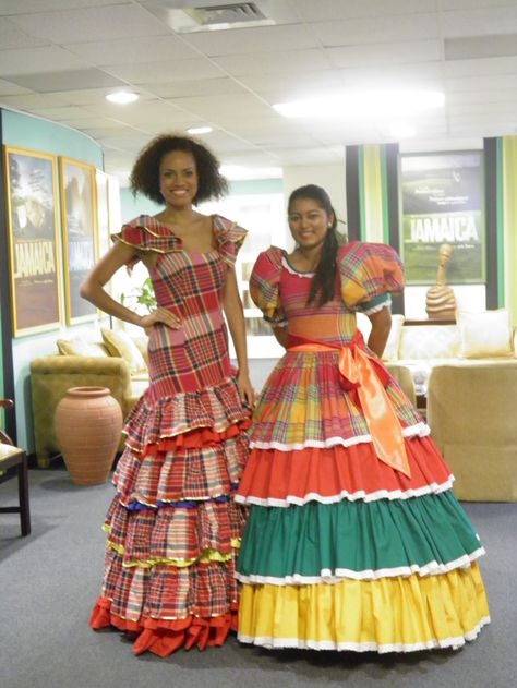 JAMAICAN CULTURAL DRESSES Jamaica Outfits Resort Wear, Jamaican Dress, Jamaica Vacation Outfits, Jamaican Clothing, Jamaica Outfits, Jamaican Women, Jamaican Culture, Caribbean Culture, National Dress