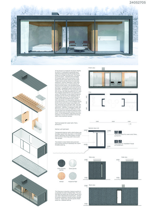 Poster Arsitektur, Modular Housing, Architecture Presentation Board, Container Architecture, Container House Plans, Architecture Poster, Architectural Drawing, Container House Design, Cabin Design