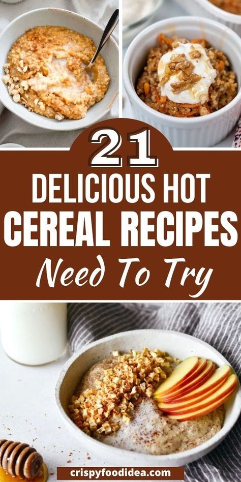 Hot Cereal Recipes, Snacks Easy To Make, Meal Prep Breakfasts, Breakfast Cereal Recipes, Hot Breakfast Cereal, Best Salsa Recipe, Brunch Foods, Keto Baking, Snacks Easy