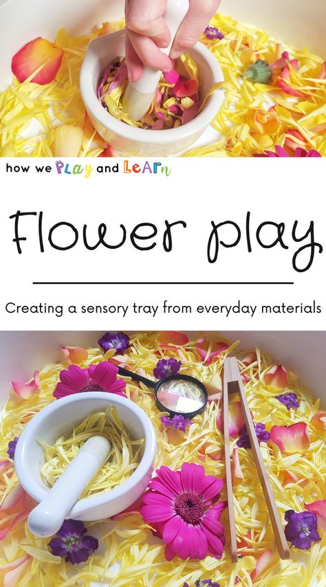 Flower Exploration Preschool, Floral Sensory Bin, Montessori Flower Activities, Flower Activities For Infants, Spring Messy Play Ideas, Toddler Flower Activities, Spring Messy Play, Flower Sensory Activities, Flower Provocations