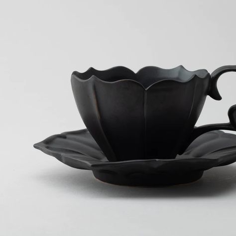 RYOUKA Usuki Teacup And Saucer | MUSUBI KILN | Handmade Japanese Tableware and Japanese Dinnerware Japanese Dinnerware, Japanese Tableware, Vintage Flowers Wallpaper, Tanah Liat, All Black Fashion, Ceramic Techniques, Small Plate, Pottery Crafts, Cute Clay