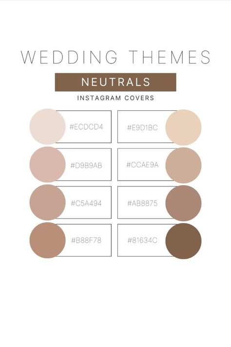 Color palette for Instagram cover; neutrals color palette for wedding theme; best color palette for neutral; neutrals color palette for posting on social media--Instagram, Facebook, TikTok; with hex number codes Neutral Color Palette For Wedding, Color Palette For Instagram, Color Palette For Wedding, Number Codes, Style Tips And Tricks, Moodboard Wedding, Nude Color Palette, Wedding Motifs, Neutral Wedding Colors