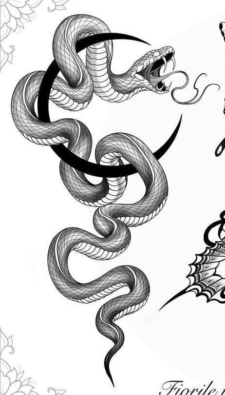 215+ King Cobra Tattoo Ideas (2023) - TattoosBoyGirl Viper Snake Tattoo Design, Hissing Snake Tattoo, Snake Hissing Tattoo, Black Snake Drawing, Snake Drawing Tattoo, Dragon Snake Tattoo, Snake Moon Tattoo, Snake Tattoo Drawing, Snake Draw