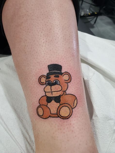 Fnaf Tattoos Ideas, Bonnie Tattoo, In N Out Tattoo, Freddy Hand Tattoo, Freddy Fazbear Tattoo, Fnaf Tattoo Ideas Foxy, Freddy Tattoo, Five Nights At Freddy's Tattoo Ideas, Fortnite Tattoo