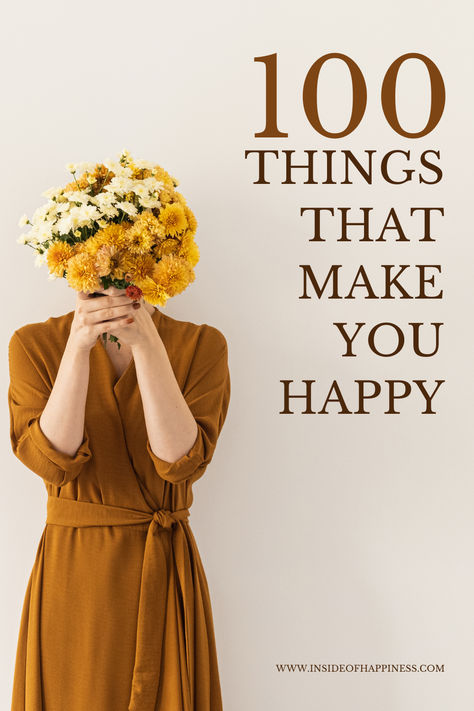 There are at least 100 things that make you happy present in your life right now, and you probably pay attention to the ones that don't. Things That Bring Me Joy List, What Makes You Happy List, How To Find What Makes You Happy, Things That Make You Happy, Things That Make Me Happy, Happy Tips, Negative Mindset, Increase Happiness, Make Yourself Happy