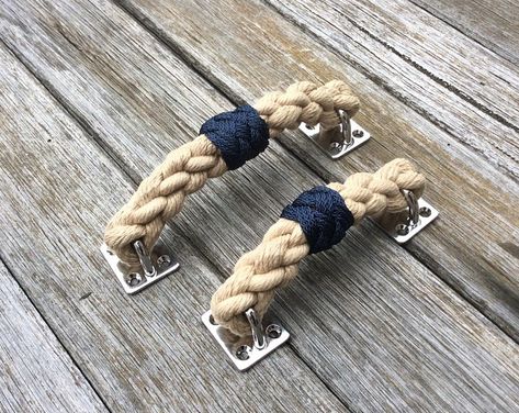 Jack Tar's Locker by JackTarsLocker on Etsy Nautical Boat Decor, Nautical Cabinet Pulls, Nautical Cabinet Hardware, Coastal Drawer Pulls, Lake Theme Decor, Subtle Nautical Decor, Beach Theme Bathroom Diy, Nautical Bathroom Vanity, Boat Decorating Ideas Interiors