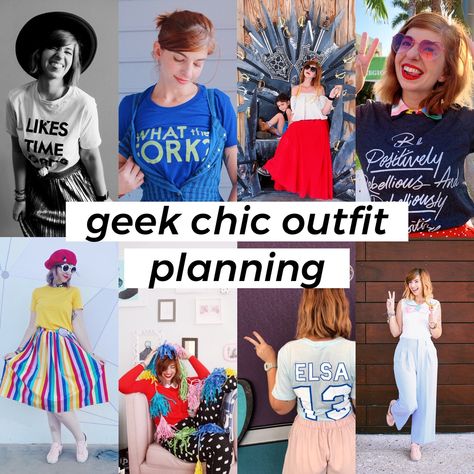 San Diego Comic Con: Building Simple Geek Chic Outfits Nerd Fashion Women Outfits Geek Chic, Geek Chic Fashion Outfit Ideas, Comicon Outfit Casual, Comic Con Outfits Casual, Comic Con Aesthetic, Geek Chic Aesthetic, Geek Outfits Women, Comic Con Outfits For Women, Geek Fashion Women