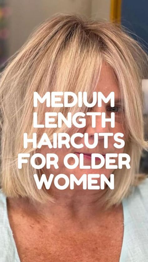 Hairstyles For Medium Length Hair For 50, Blonde Layered Hair Medium Straight, Best Mid Length Haircuts For Fine Hair, Medium Length Bob With Layers Thick Hair, Hair For Shoulder Length Hairstyles, Blonde Hair Over 50 Mid Length, Medium Length Haircut For Older Ladies, Layered Haircuts For Medium Hair Straight Mid Length Layers, Haircut Over 50 Medium