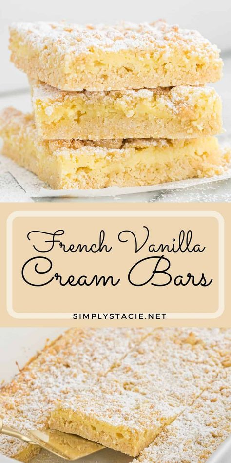 Vanilla Cake Mix Recipes, Cake Mix Cookie Bars, Recipes Using Cake Mix, French Vanilla Cake, Simply Stacie, Pie Bar Recipes, Chocolate Oatmeal Cookies, Boxed Cake, Vanilla Cake Mixes