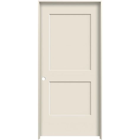 JELD-WEN Monroe 28-in x 80-in 2-panel Square Solid Core Primed Molded Composite Right Hand Single Prehung Interior Door in the Prehung Interior Doors department at Lowes.com 2 Panel Door, Paint Doors, Color Door, Craftsman Door, Prehung Interior Doors, Hollow Core Doors, Contemporary Doors, Satin Nickel Hardware, Prehung Doors