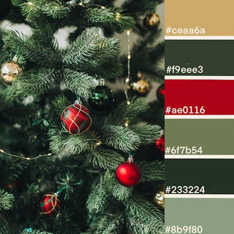 Holiday Color Palette Christmas, Christmas Color Swatches, Green Christmas Palette, Christmas Green Color Palette, Unique Christmas Color Scheme, Christmas Color Pallets, Traditional Christmas Colors Palette, Traditional Christmas Color Palette, Christmas Color Palette 2024