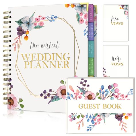 Generic The Wedding Planner Set with 3 Pieces, Wedding Planner with 2 Vow Books and 1 Wedding Guest Book, Wedding Binder, Wedding Planner for Bride, Wedding Checklist, Wedding Organizer, White Wedding Planner Guide, Bridal Planner, Wedding Planner Checklist, Free Wedding Planner, Checklist Wedding, Wedding Planner Binder, Wedding Vow Books, Wedding Notebook, Wedding Binder