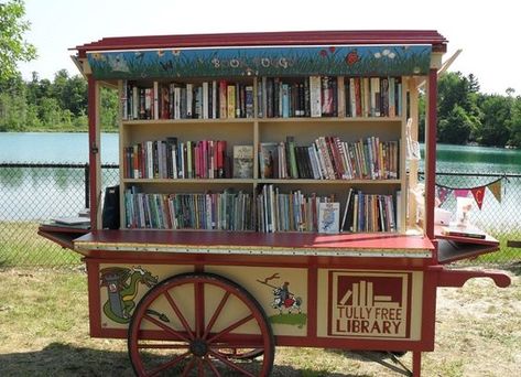 Outdoor Library, Library Cart, Museum Ideas, Summer Reads, Mobile Library, Library Services, Shandy, Little Library, Home Libraries