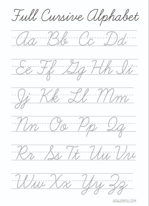 Easy Cursive Handwriting, Cursive Abcd, Cursive Writing Fonts, Cursive Handwriting Sheets, Capital Cursive Letters, Alphabets Fonts, Handwritten Alphabet, Cursive Handwriting Fonts, Bujo Fonts