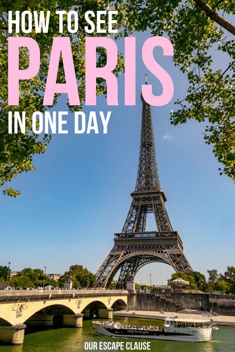 Planning to spend one day in Paris? This quick-paced Paris itinerary will help you see the best of Paris in a day, from the Eiffel Tower to Sainte-Chapelle and beyond!  #paris #parisfrance #paristravel #travelparis #francetravel Paris In November, Bucket List Europe, Couples Trip, One Day In Paris, A Day In Paris, Paris Honeymoon, Eiffel Tower In Paris, Tower In Paris, Day In Paris