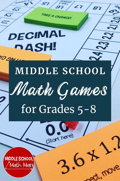 Ups Check Math Strategy, Math Classroom Ideas Middle School, Middle School Math Games Free, Grade 6 Math Activities, Math Board Games Middle School, Math Classroom Games, 6th Grade Math Projects Middle School, Math Activities Grades 3-5, Hands On Math Activities Middle School