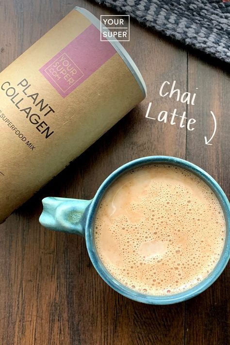 Collagen Chai Latte, Easy Chai Latte Recipe, Homemade Chai Latte, Vanilla Chai Latte, Chai Tea Latte Recipe, Chai Latte Recipe, Homemade Chai, Vegan Collagen, Chai Tea Latte