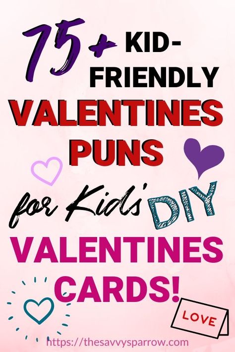 These Valentines puns are perfect for DIY Valentines cards for kids!  Use these funny Valentines puns to make your own handmade Valentines cards for your kids Valentines card exchange at school.  Great ideas for DIY Valentines with Valentines treats! Simple Kids Valentines Cards, Kid’s Valentines Cards, Child Valentine Cards, Cute Valentine Cards For Kids, Funny Kids Valentines Cards, Joke Valentine Cards, Valentines Day Card Ideas For Kids, Friend Valentine Card Diy, Heart Puns Valentines Day